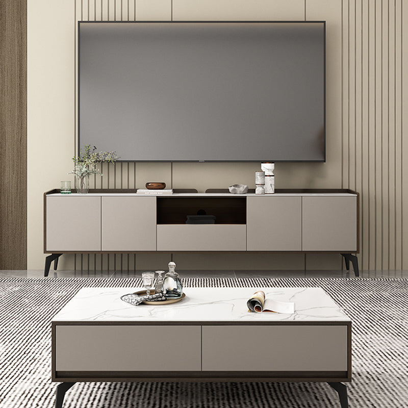 Modern TV Console Stone Media Console TV Media Console with Drawer