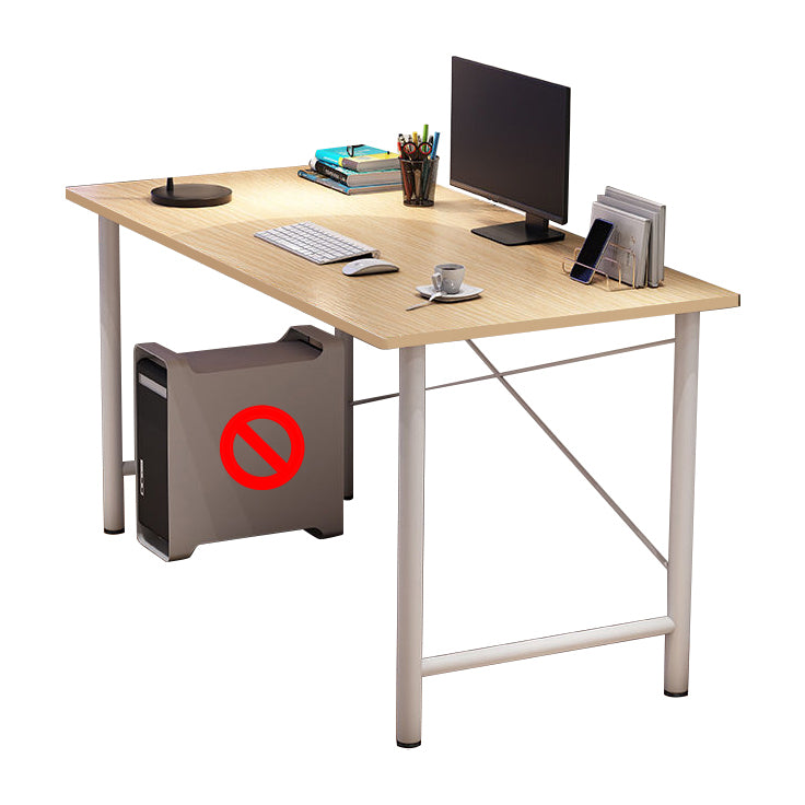 Rectangular Contemporary Office Desk Wooden Antique Finish Computer Desk with Metal Legs