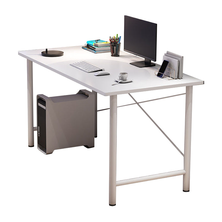 Rectangular Contemporary Office Desk Wooden Antique Finish Computer Desk with Metal Legs