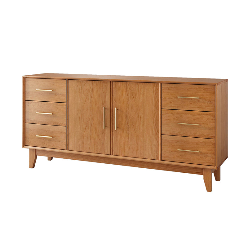 Glam Style Storage Buffet Stand Solid Wood Buffet Sideboard with 6-Drawer