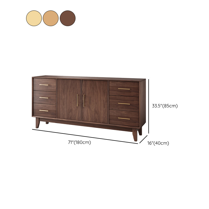 Glam Style Storage Buffet Stand Solid Wood Buffet Sideboard with 6-Drawer