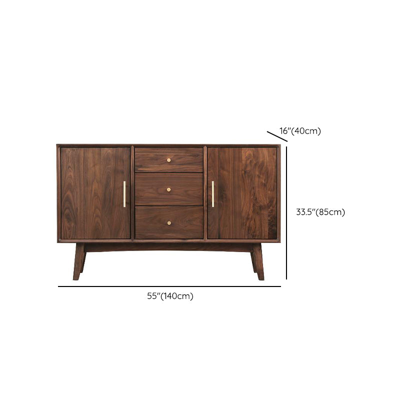 Glam Style Storage Buffet Stand Solid Wood Buffet Sideboard with 6-Drawer