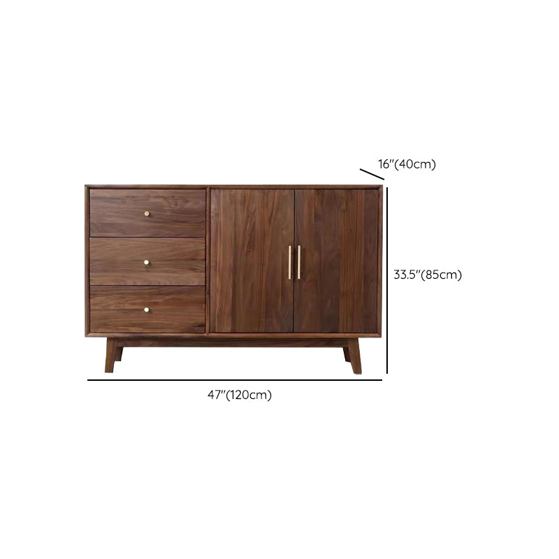 Glam Style Storage Buffet Stand Solid Wood Buffet Sideboard with 6-Drawer