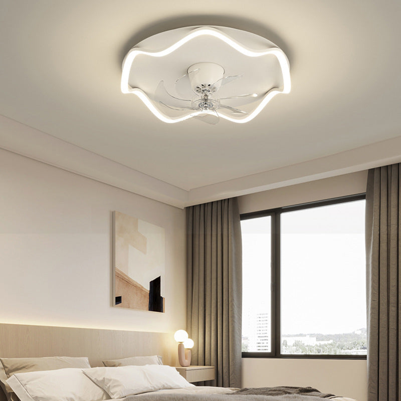 Modernism Single White Ceiling Fan Lamp LED Acrylic Ceiling Fan Light