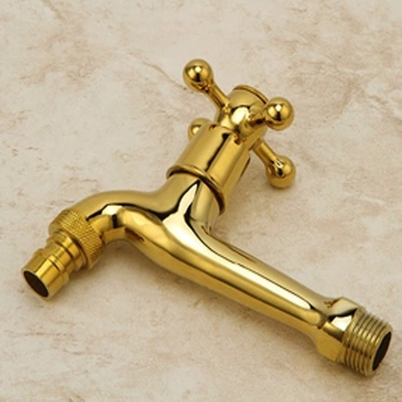 Glam Wall Mounted Bathroom Faucet Cross Handle Low Arc Circular Vessel Faucet