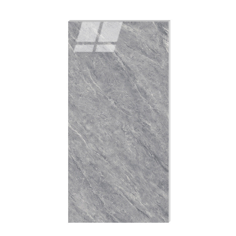 Marbling Floor Tile Slip Resistant Polished Rectangle Singular Tile