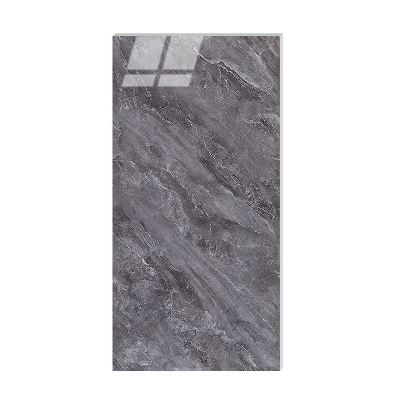 Marbling Floor Tile Slip Resistant Polished Rectangle Singular Tile