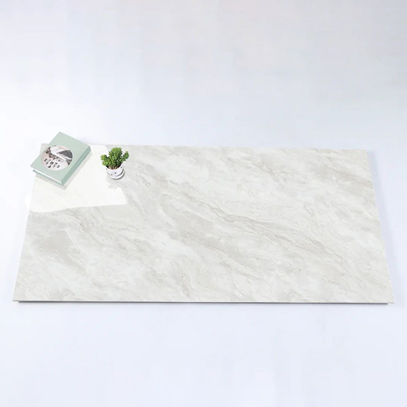 Marbling Floor Tile Slip Resistant Polished Rectangle Singular Tile