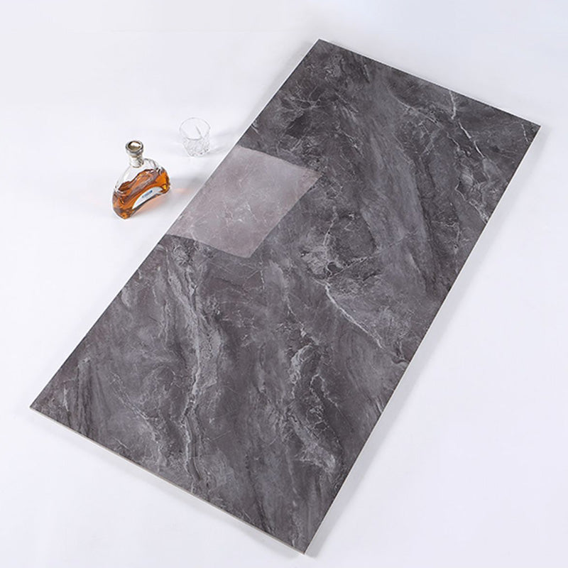 Marbling Floor Tile Slip Resistant Polished Rectangle Singular Tile