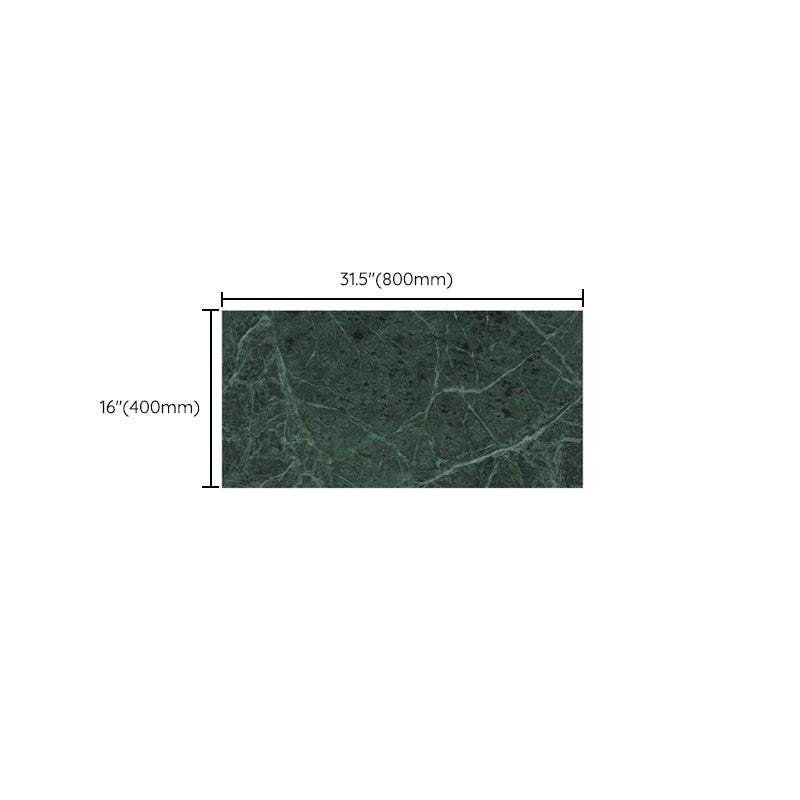 Slip Resistant Floor Tile in Green Straight Edge Polished Marbling Tile