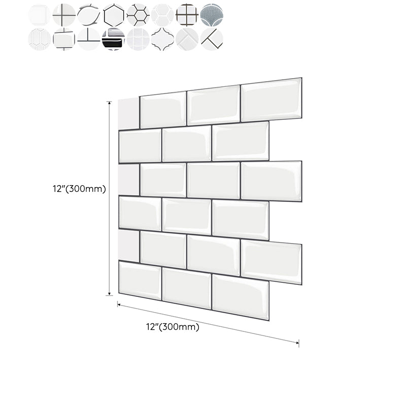 Stain Resistant Peel & Stick Tile Square Mosaic Tile for Kitchen and Bathroom Backsplash