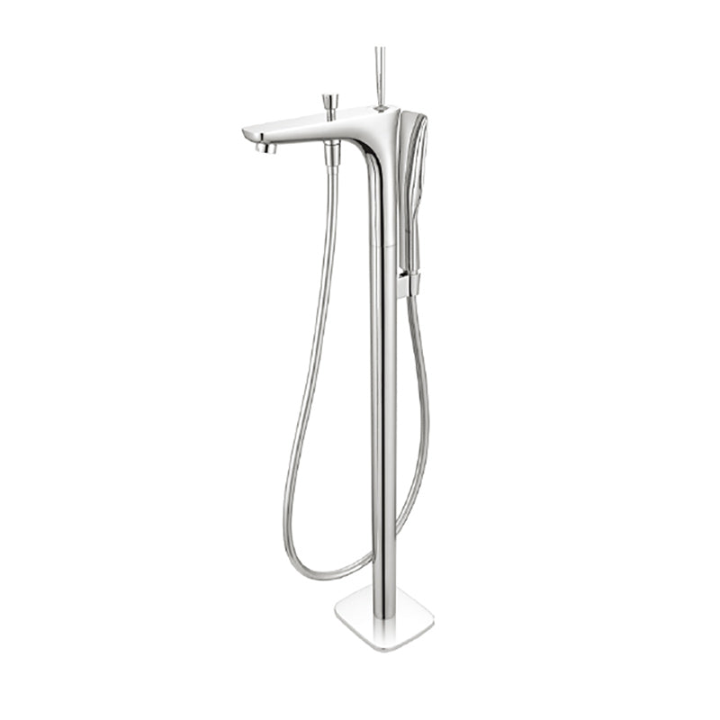 Modern Free Standing Tub Filler Faucet Copper with Hand Shower Freestanding Faucet