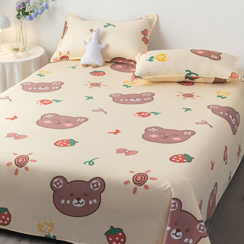 Modern Style Bed Sheet Printed Pattern Polyester Ultra-Soft Breathable Bed Sheet