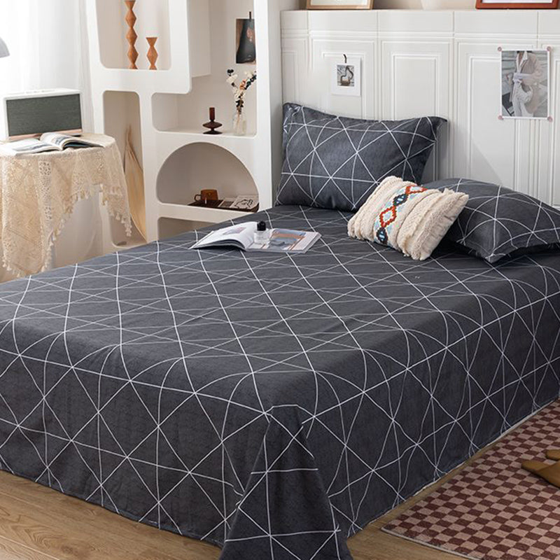 Modern Style Bed Sheet Printed Pattern Polyester Ultra-Soft Breathable Bed Sheet