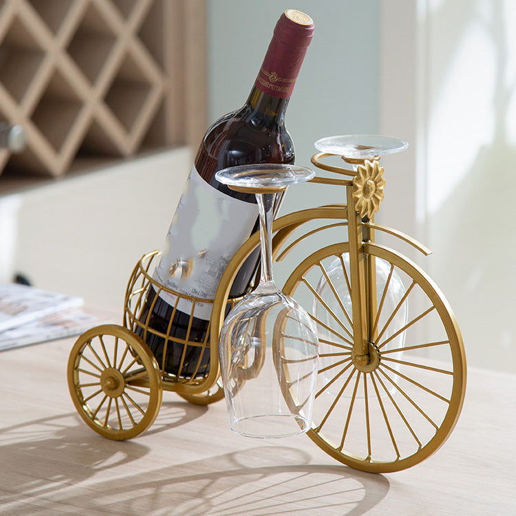 Modern Simple Tabletop Wine Rack Iron Glam Wine Bottle Rack for Kitchen