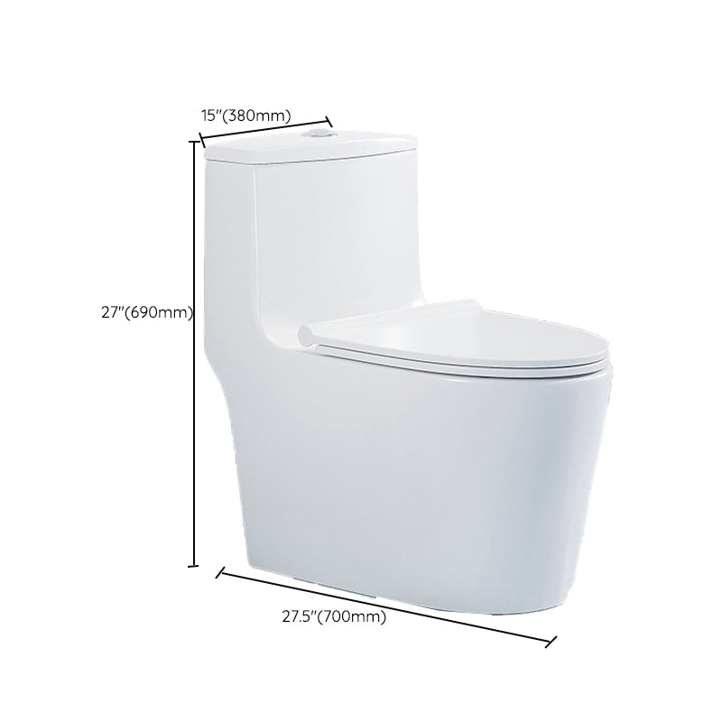 Modern Seat Included Flush Toilet 1-Piece White Urine Toilet for Bathroom