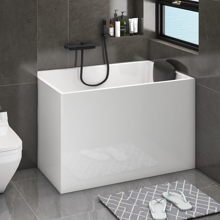 Back to Wall Rectangular Bathtub Antique Finish Soaking Bath Tub (Faucet not Included)