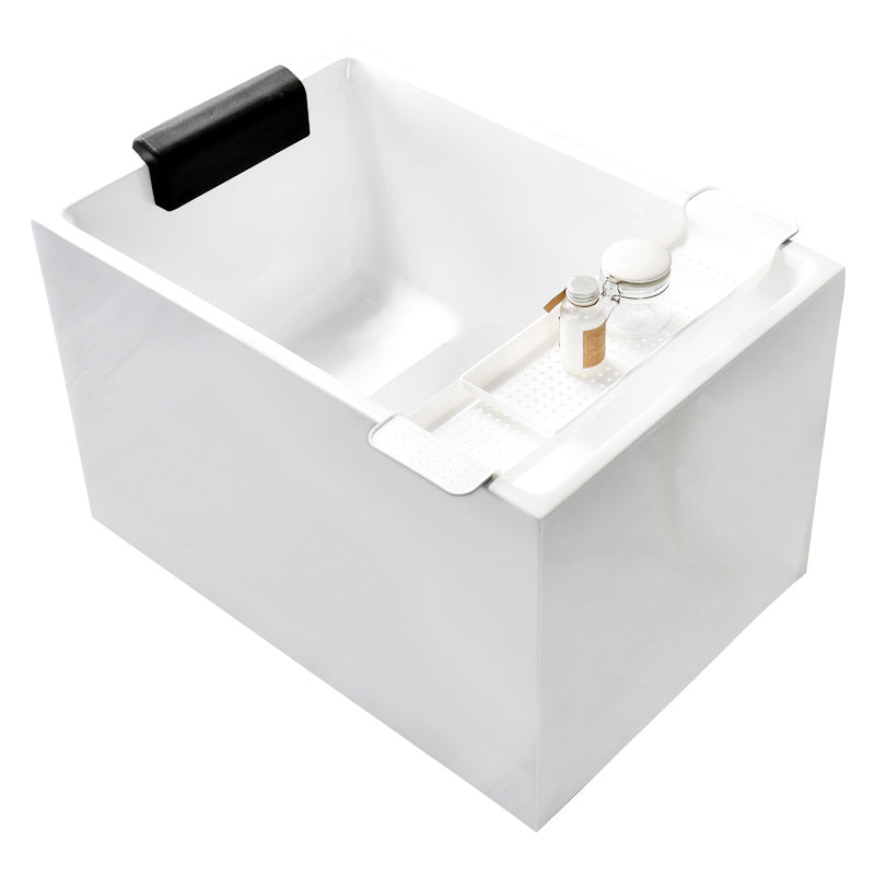 Back to Wall Rectangular Bathtub Antique Finish Soaking Bath Tub (Faucet not Included)