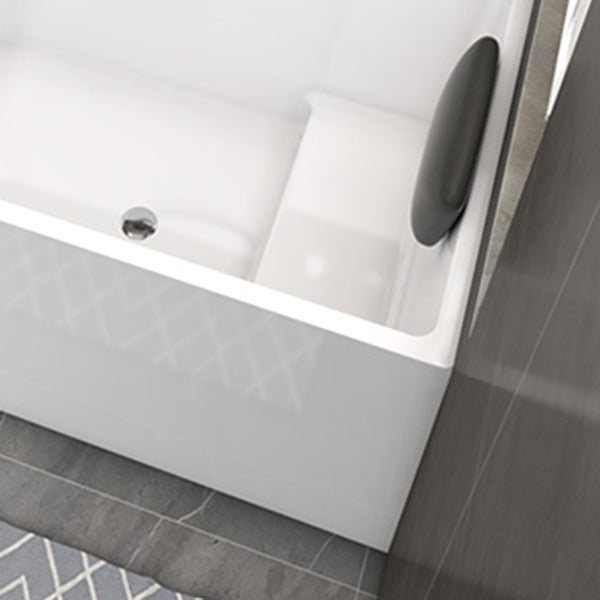 Back to Wall Rectangular Bathtub Antique Finish Soaking Bath Tub (Faucet not Included)