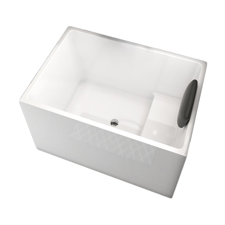 Back to Wall Rectangular Bathtub Antique Finish Soaking Bath Tub (Faucet not Included)