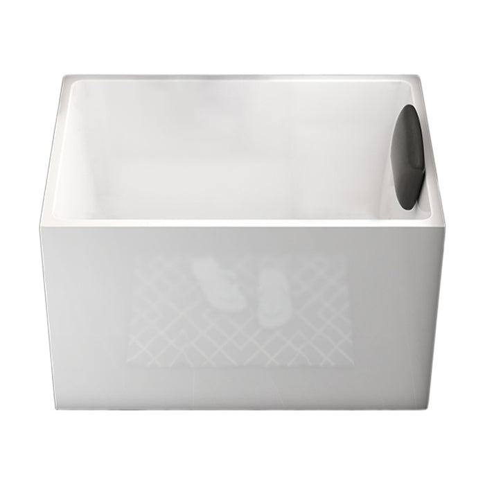 Back to Wall Rectangular Bathtub Antique Finish Soaking Bath Tub (Faucet not Included)