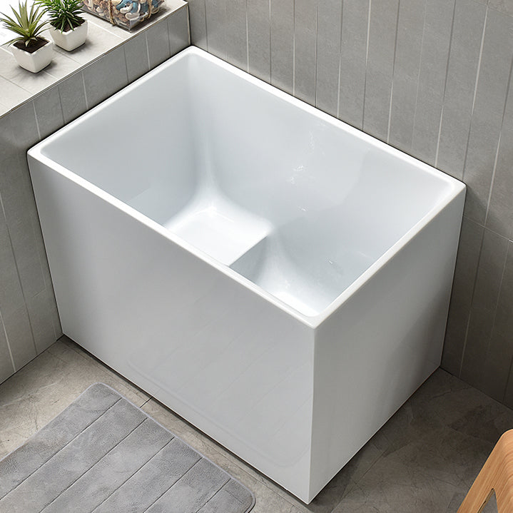 Back to Wall Bathtub Antique Finish Rectangular Soaking Bathtub