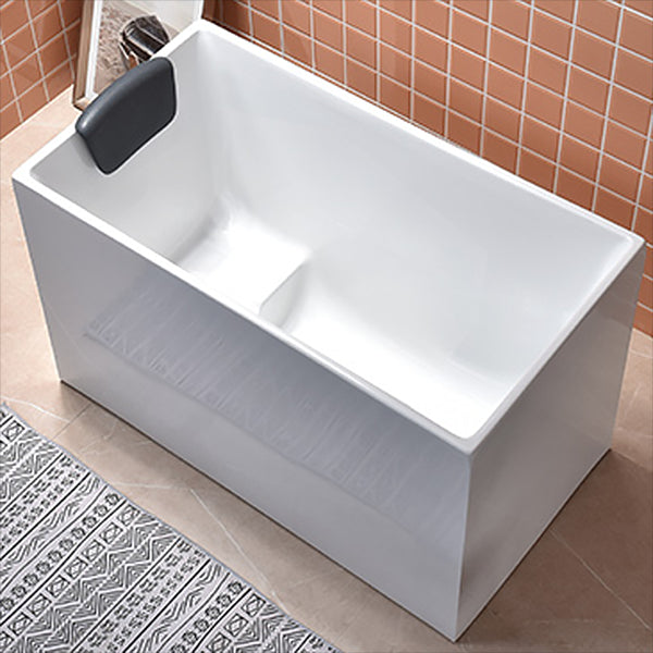 Stand Alone Antique Finish Bathtub Rectangular Soaking Modern Bath Tub