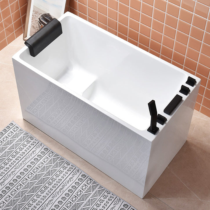 Stand Alone Antique Finish Bathtub Rectangular Soaking Modern Bath Tub