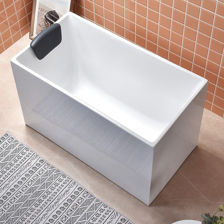 Stand Alone Antique Finish Bathtub Rectangular Soaking Modern Bath Tub