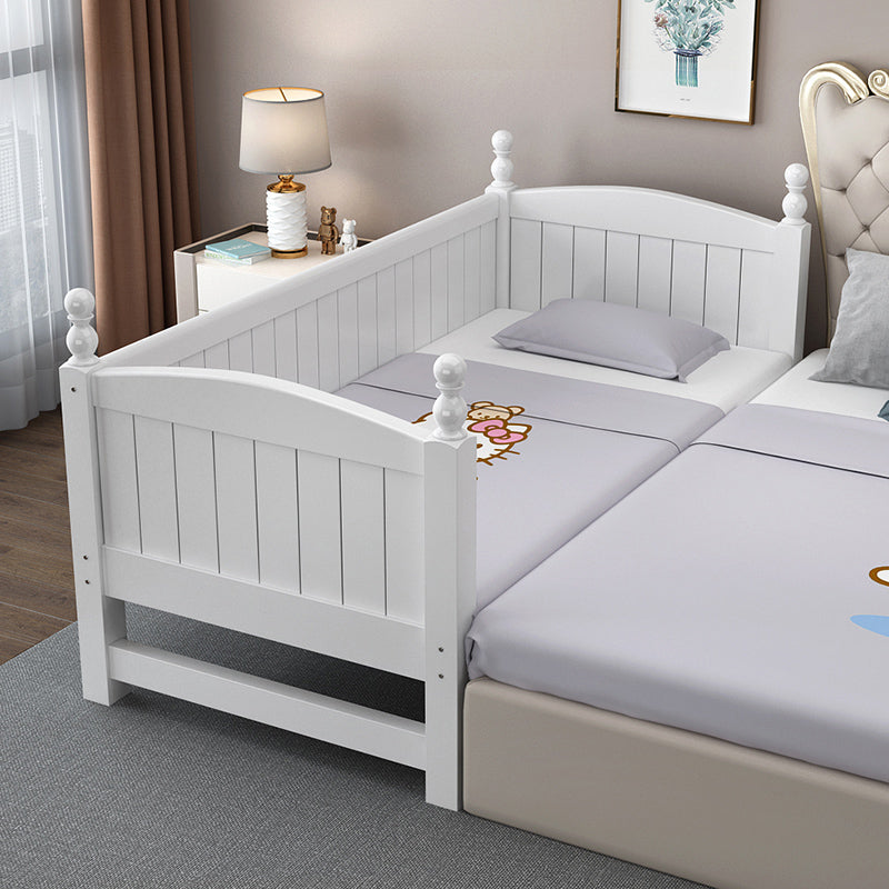 White Nursery Crib Standard Solid Wood Nursery Crib with Guardrails