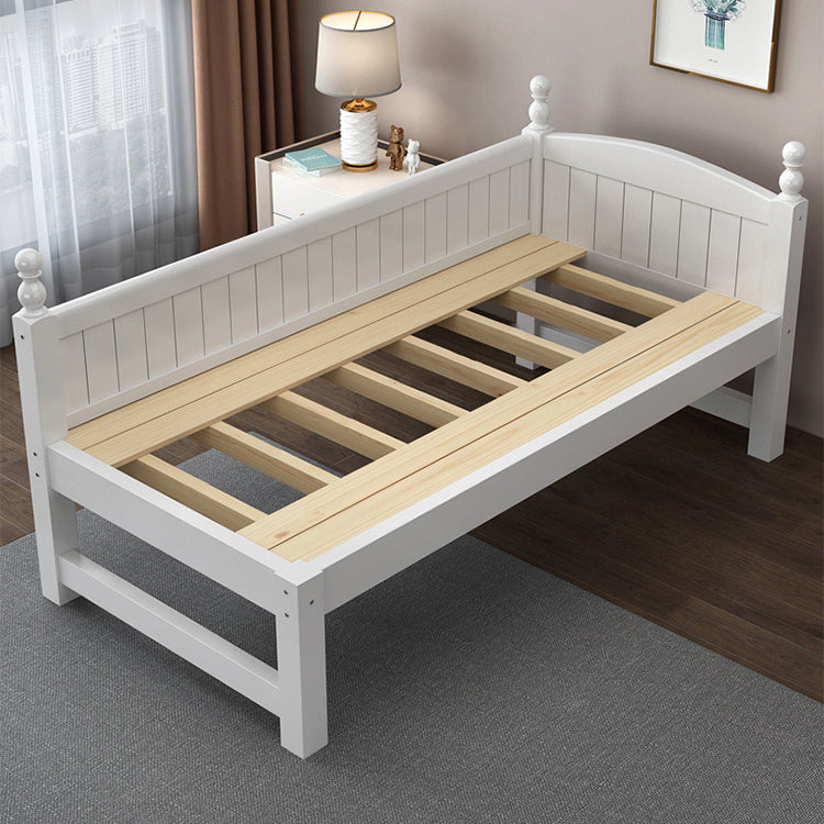 White Nursery Crib Standard Solid Wood Nursery Crib with Guardrails