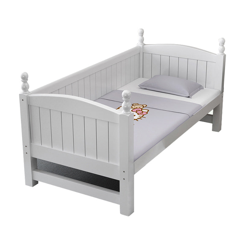 White Nursery Crib Standard Solid Wood Nursery Crib with Guardrails