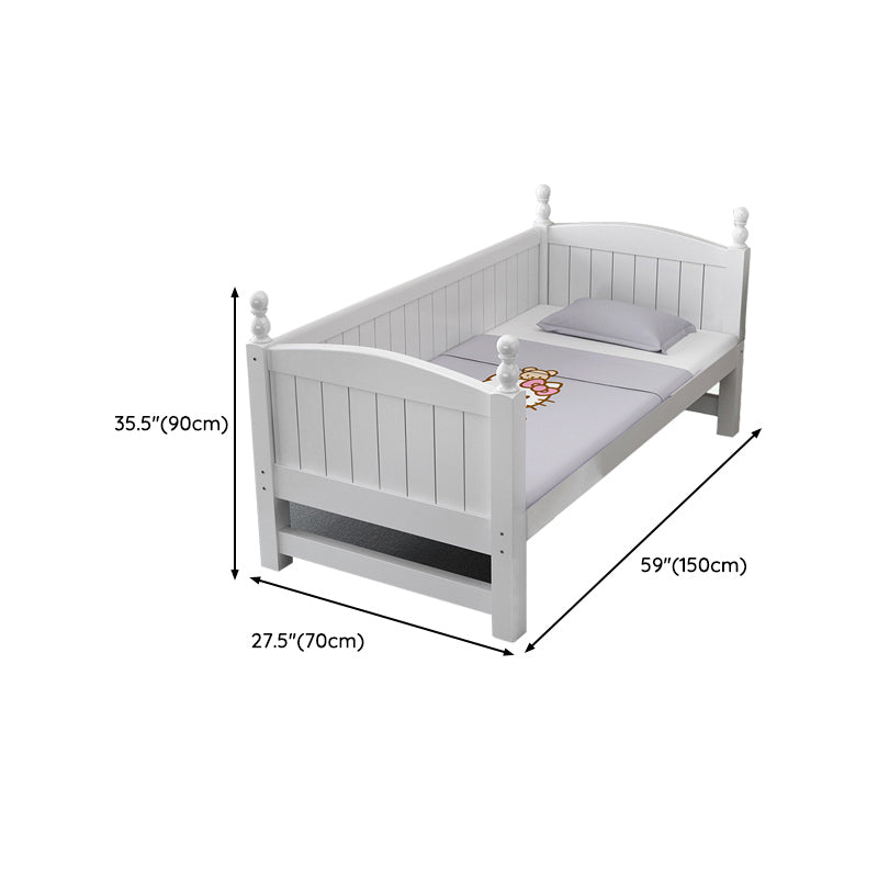 White Nursery Crib Standard Solid Wood Nursery Crib with Guardrails