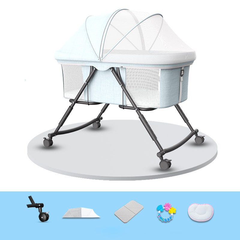 Modern Nursery Bed Metal Under Crib Storage Baby Crib with Casters