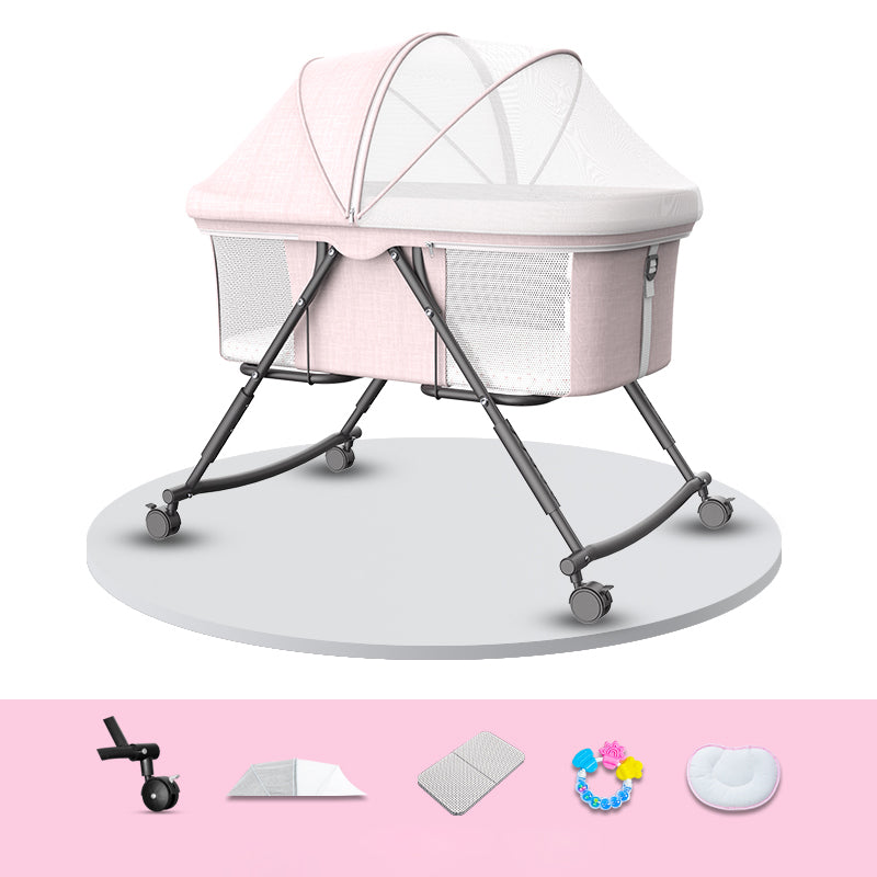 Modern Nursery Bed Metal Under Crib Storage Baby Crib with Casters