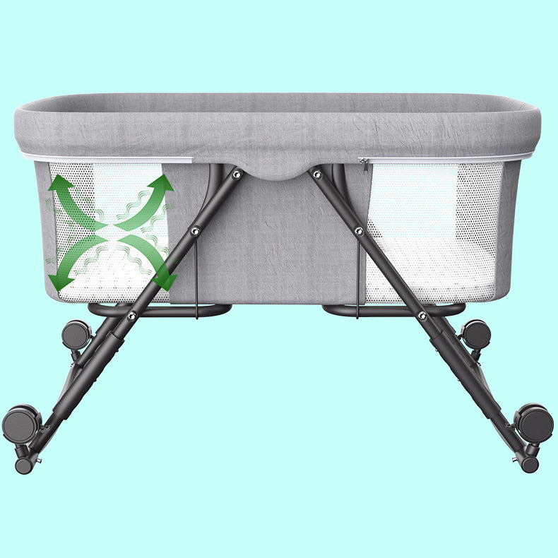 Modern Nursery Bed Metal Under Crib Storage Baby Crib with Casters