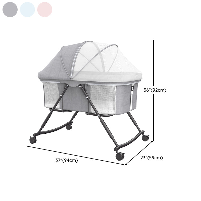 Modern Nursery Bed Metal Under Crib Storage Baby Crib with Casters