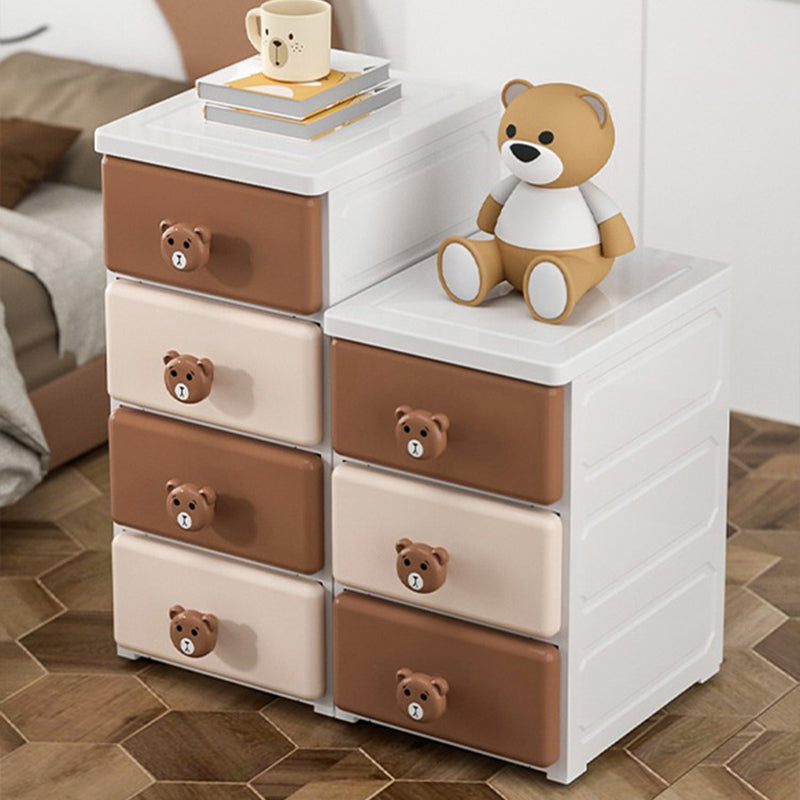 Modernism Vertical Kids Nightstand Plastic Nursery Dresser for Bedroom