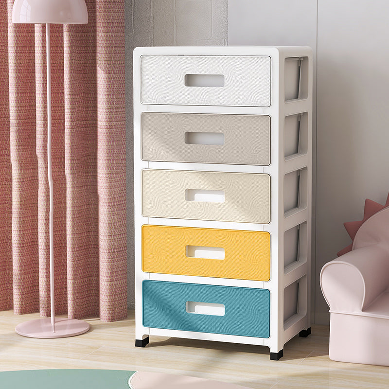 Modernism Vertical Kids Nightstand Plastic Nursery Dresser for Bedroom