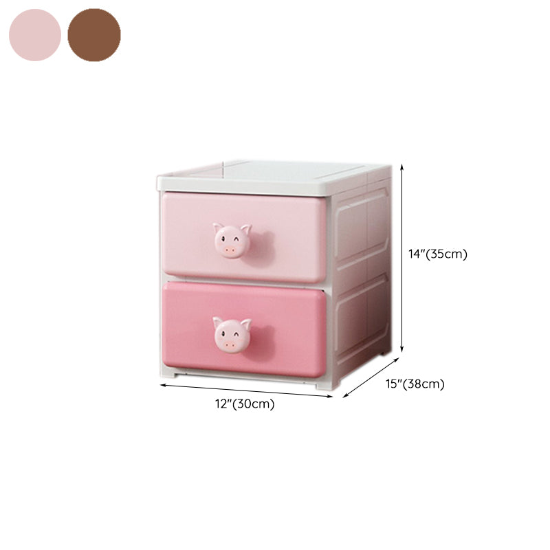 Modernism Vertical Kids Nightstand Plastic Nursery Dresser for Bedroom