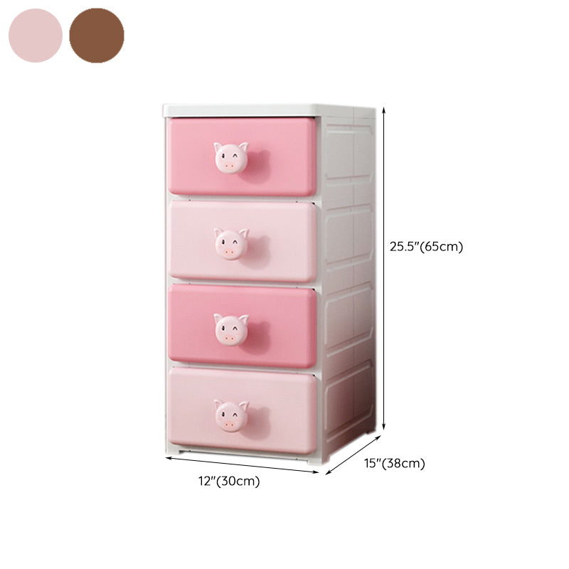 Modernism Vertical Kids Nightstand Plastic Nursery Dresser for Bedroom