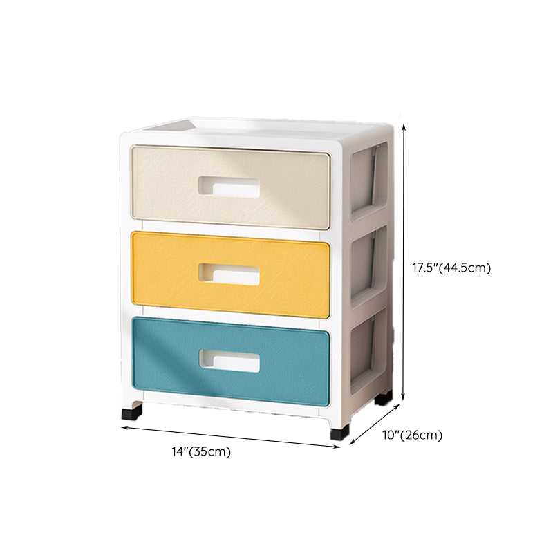 Modernism Vertical Kids Nightstand Plastic Nursery Dresser for Bedroom