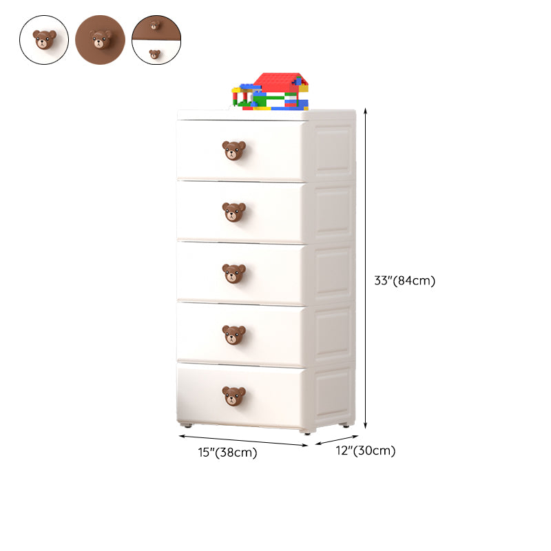 Contemporary Vertical Kids Nightstand Plastic Nursery Dresser for Room