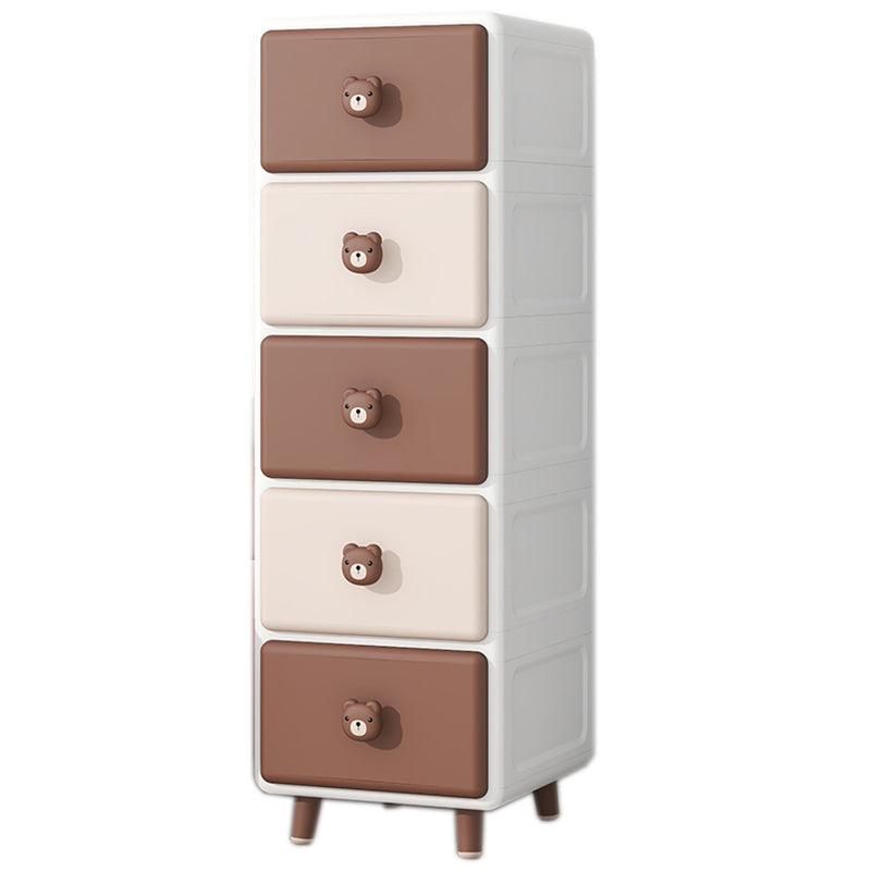 Modern Vertical Kids Nightstand Plastic Nursery Dresser for Home