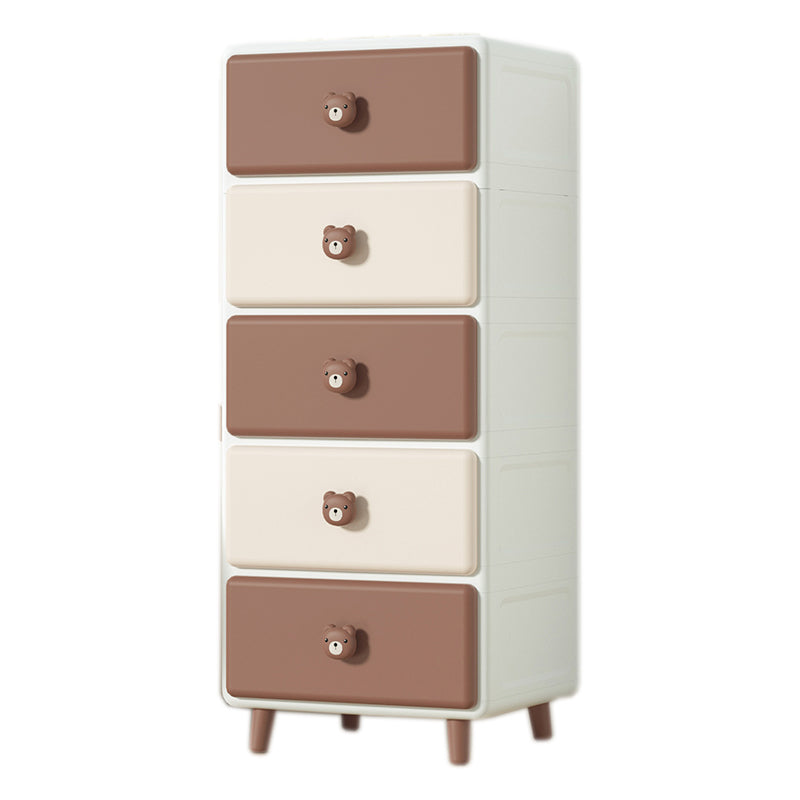 Modern Vertical Kids Nightstand Plastic Nursery Dresser for Home