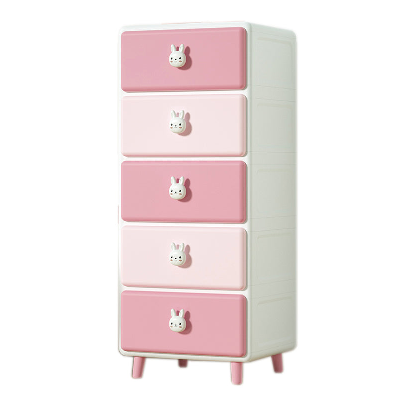 Modern Vertical Kids Nightstand Plastic Nursery Dresser for Home