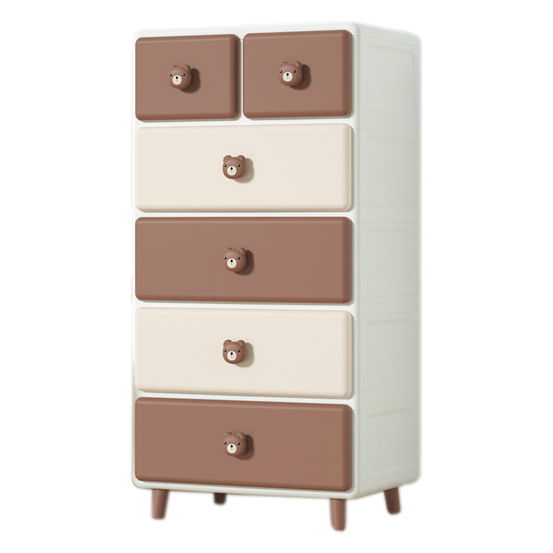 Modern Vertical Kids Nightstand Plastic Nursery Dresser for Home