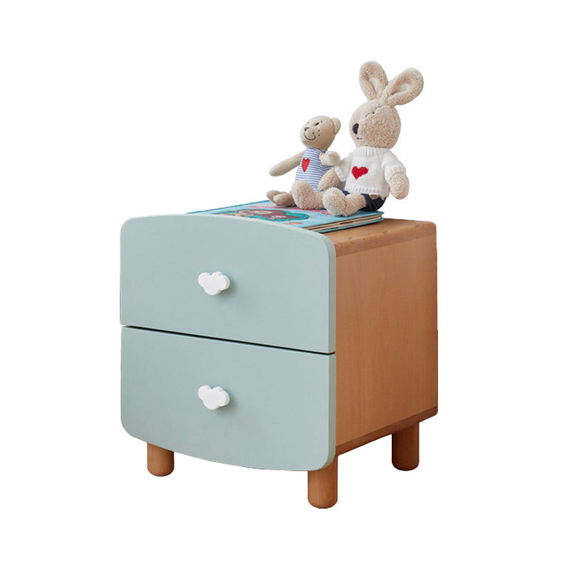 Youth Nightstand Manufactured Wood with 2 Drawers Neutral Kids Bedside Table