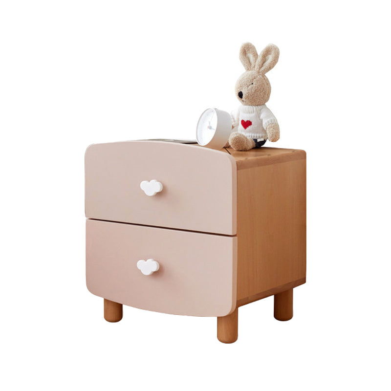 Youth Nightstand Manufactured Wood with 2 Drawers Neutral Kids Bedside Table