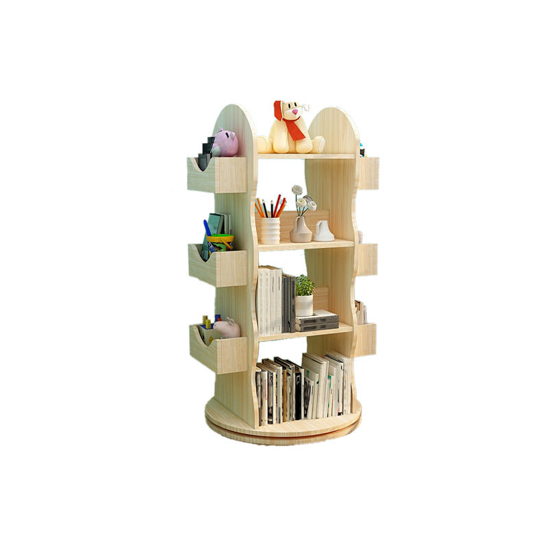 Modern Light Wood Book Shelf Freestanding Rotatable Book Display